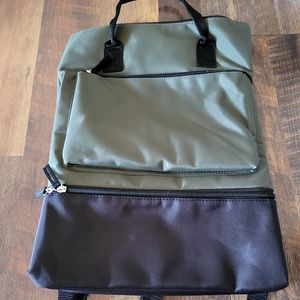 Green and Black Backpack with Shoe Compartment